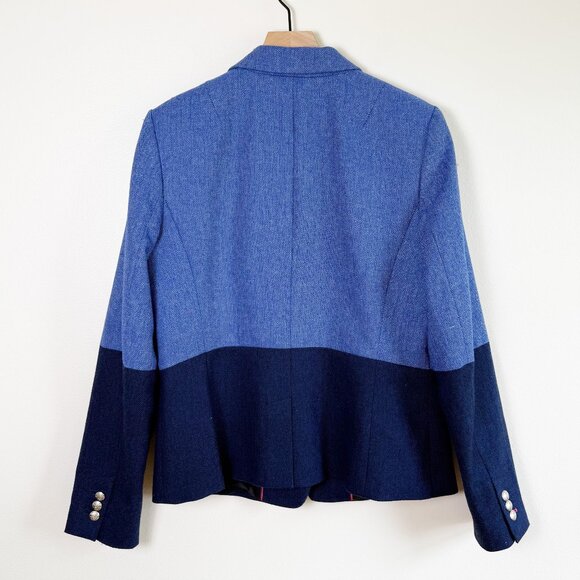 Banana Republic Hack Jacket Blue and Navy Women's Wool Blend Blazer Size 14 - Picture 7 of 11